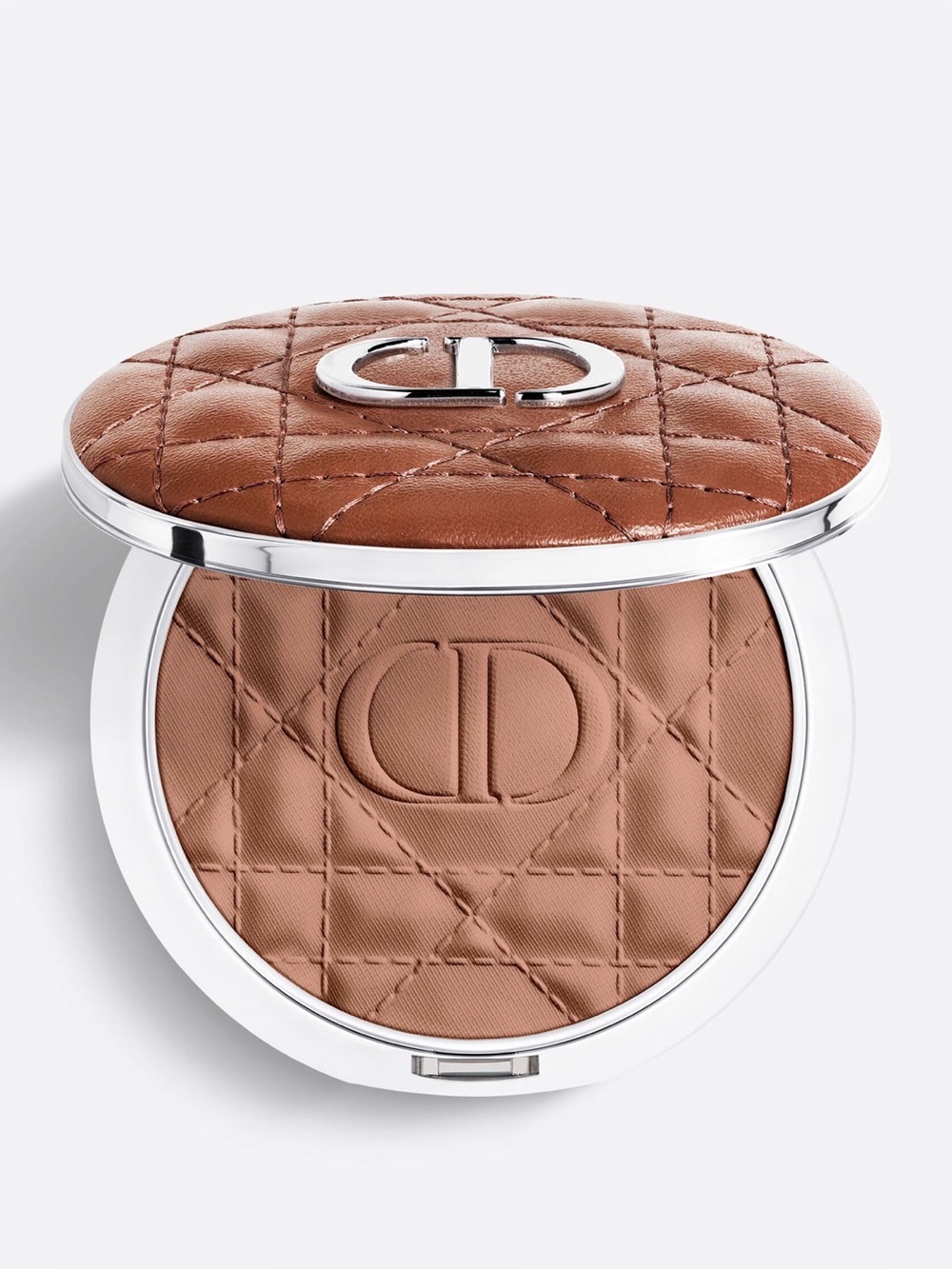 Dior Bronze Quilted Compact — Tan Leather Case